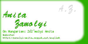 anita zamolyi business card